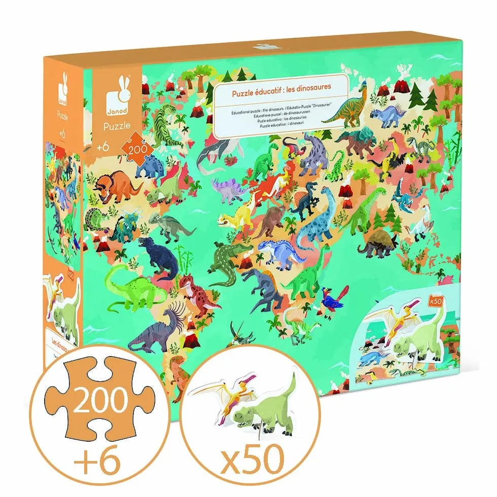 200 Piece Educational Dinosaur Puzzle