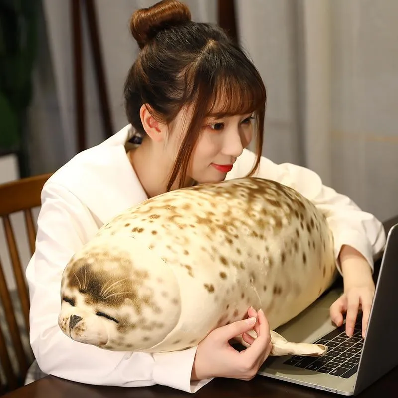 35-120cm Lovely Sea Lion Plush Toys Soft Marine Animal Seal Stuffed Doll for Kids Gift Sleeping Pillow 3D Novelty Throw Pillows