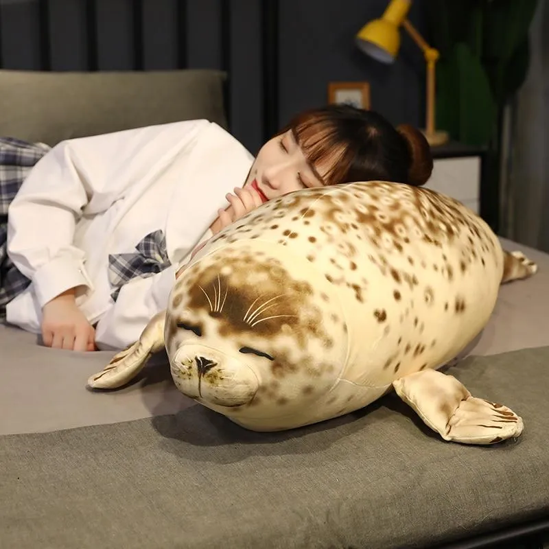 35-120cm Lovely Sea Lion Plush Toys Soft Marine Animal Seal Stuffed Doll for Kids Gift Sleeping Pillow 3D Novelty Throw Pillows