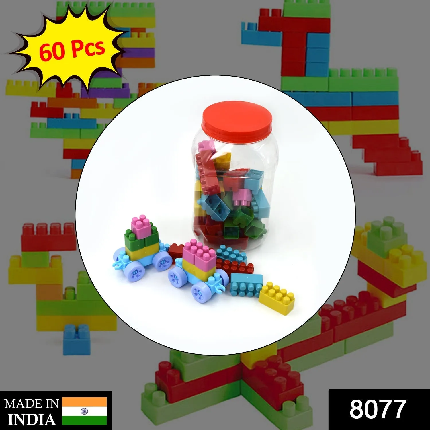 8077 60pc Building Blocks Early Learning Educational Toy for Kids