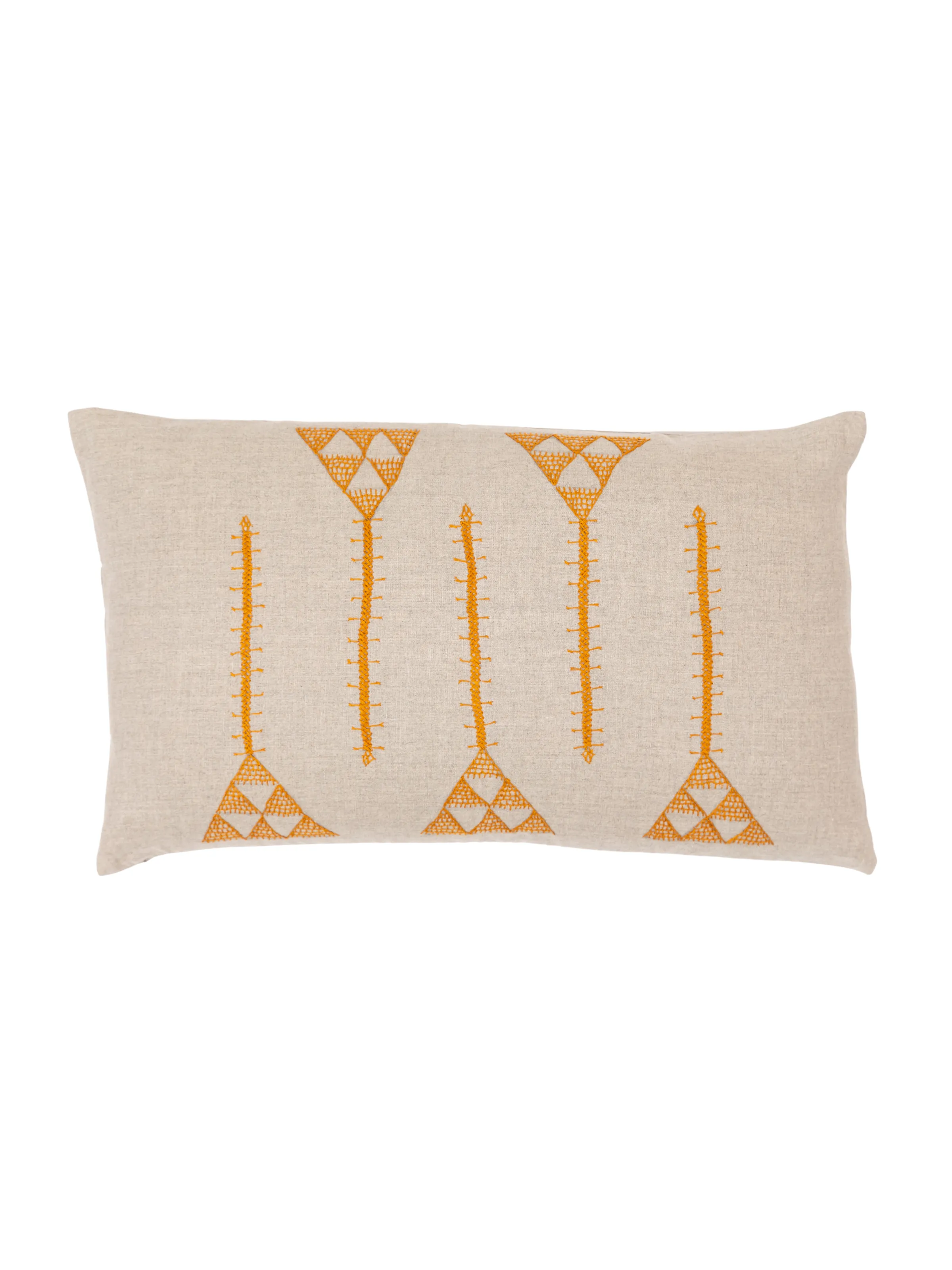 Anguri Lines Ochre Decorative Pillow Cover