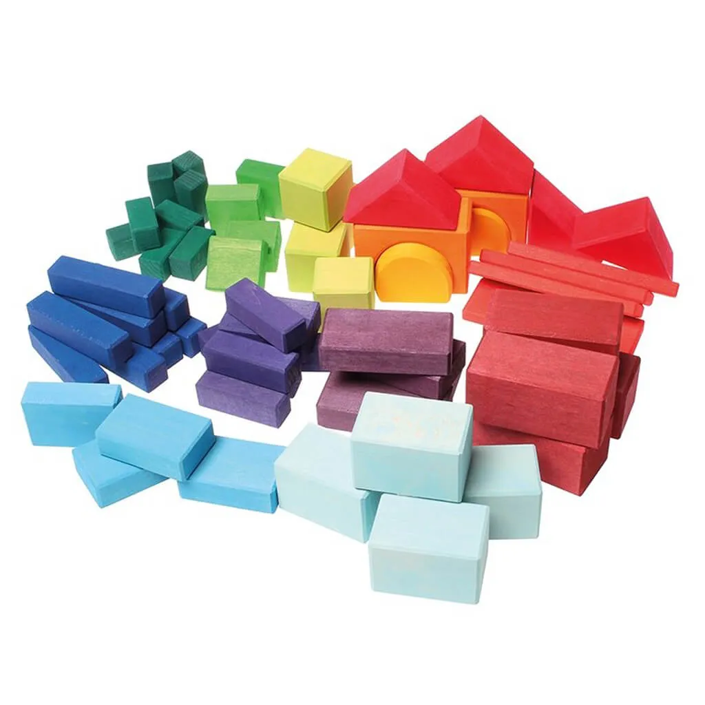 Authentic Grimm's 60 Colored Geo Blocks