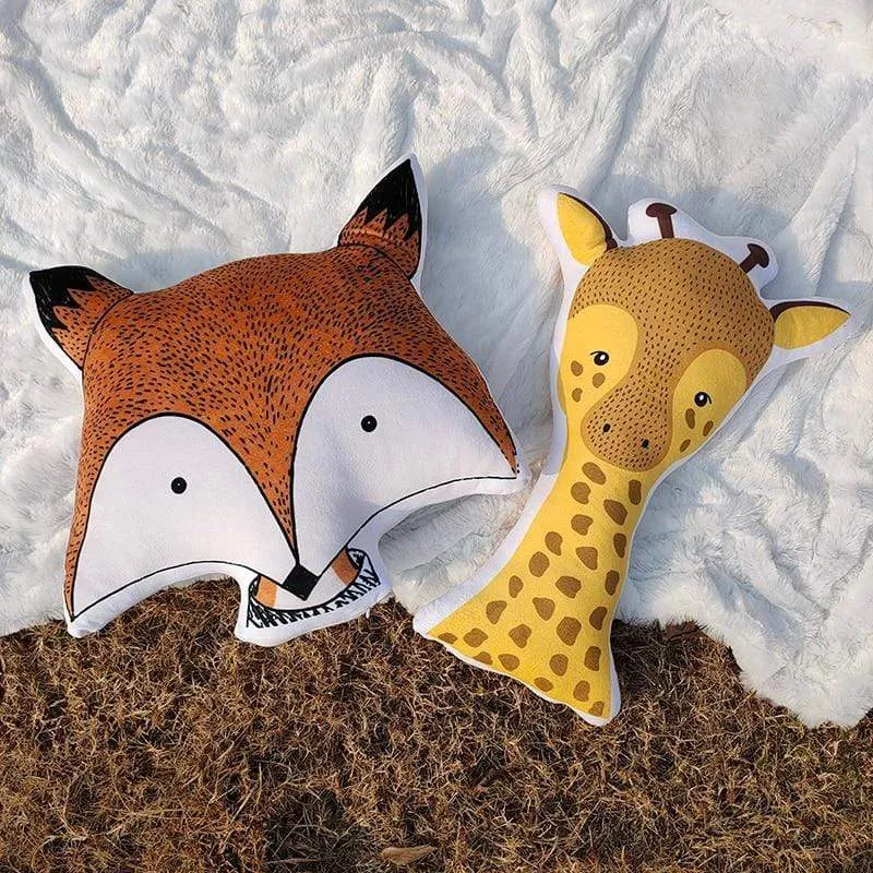 Baby Elephant Fox Deer Bear Giraffe Rabbit Soft Stuffed Plush Toys Pillows Animal Plush Toy Cartoon Pillow Cushion For Kids Gift