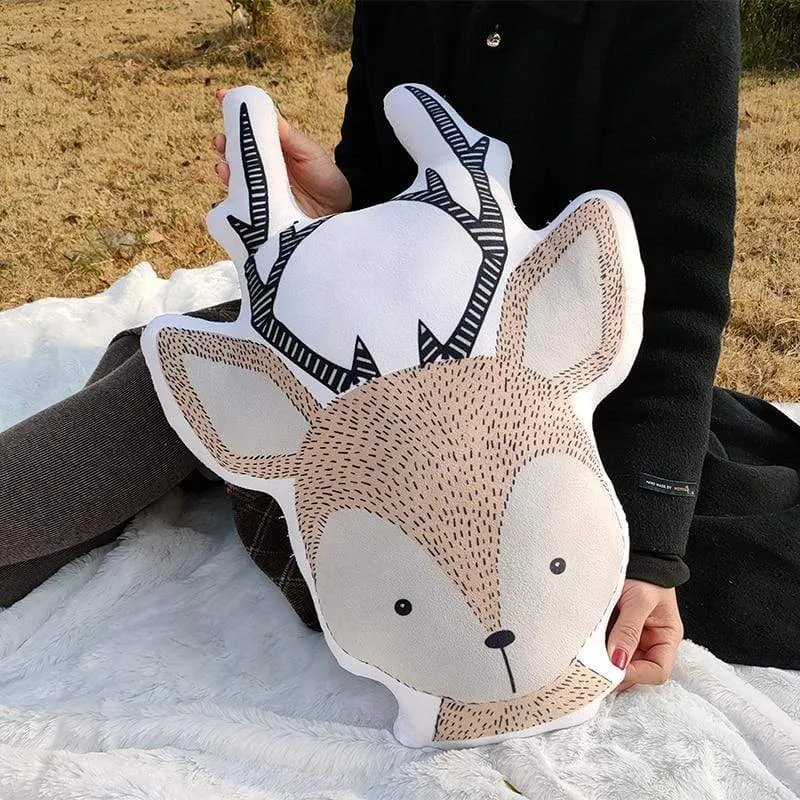 Baby Elephant Fox Deer Bear Giraffe Rabbit Soft Stuffed Plush Toys Pillows Animal Plush Toy Cartoon Pillow Cushion For Kids Gift