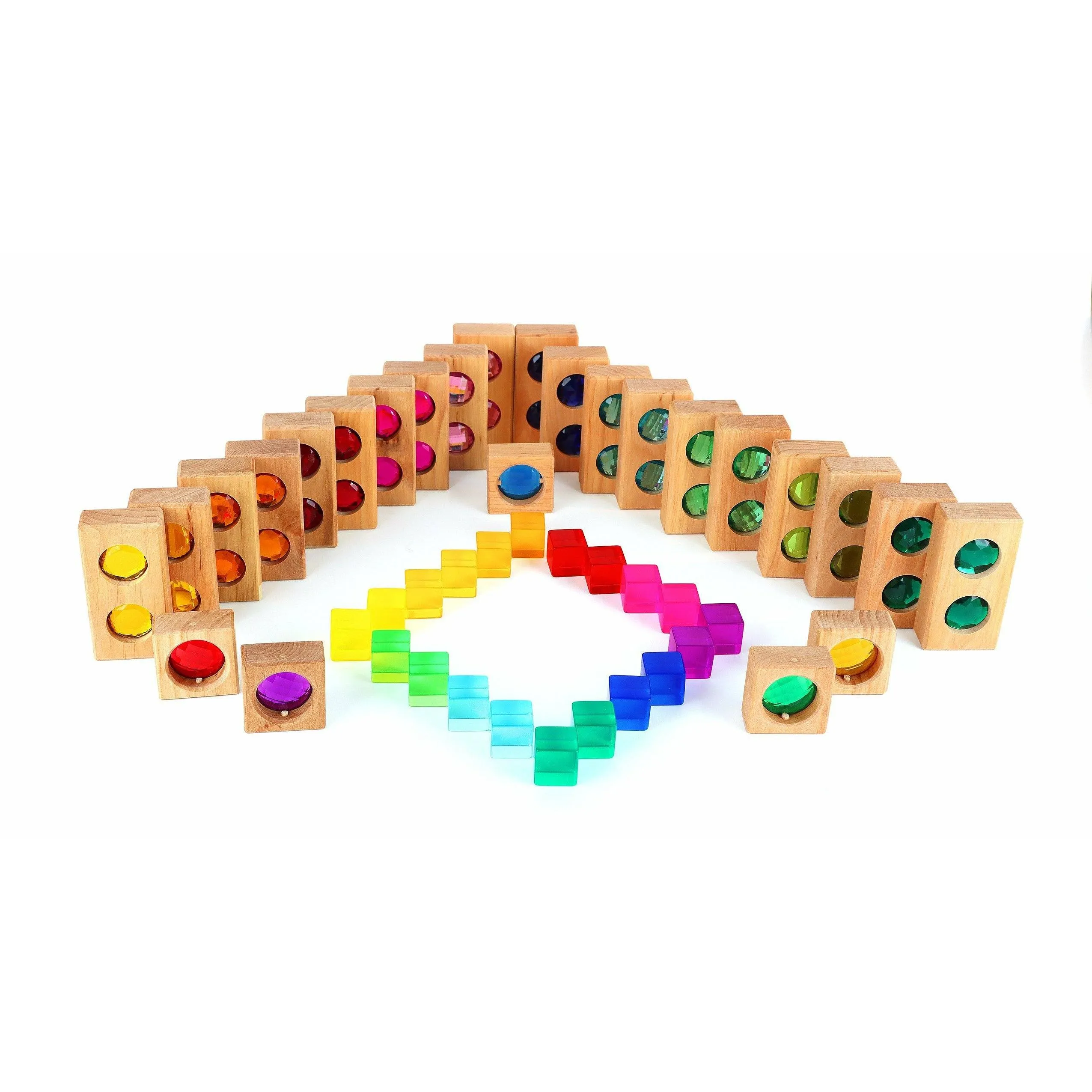 Bauspiel Gem Blocks with Lucent Cubes (45 pieces)