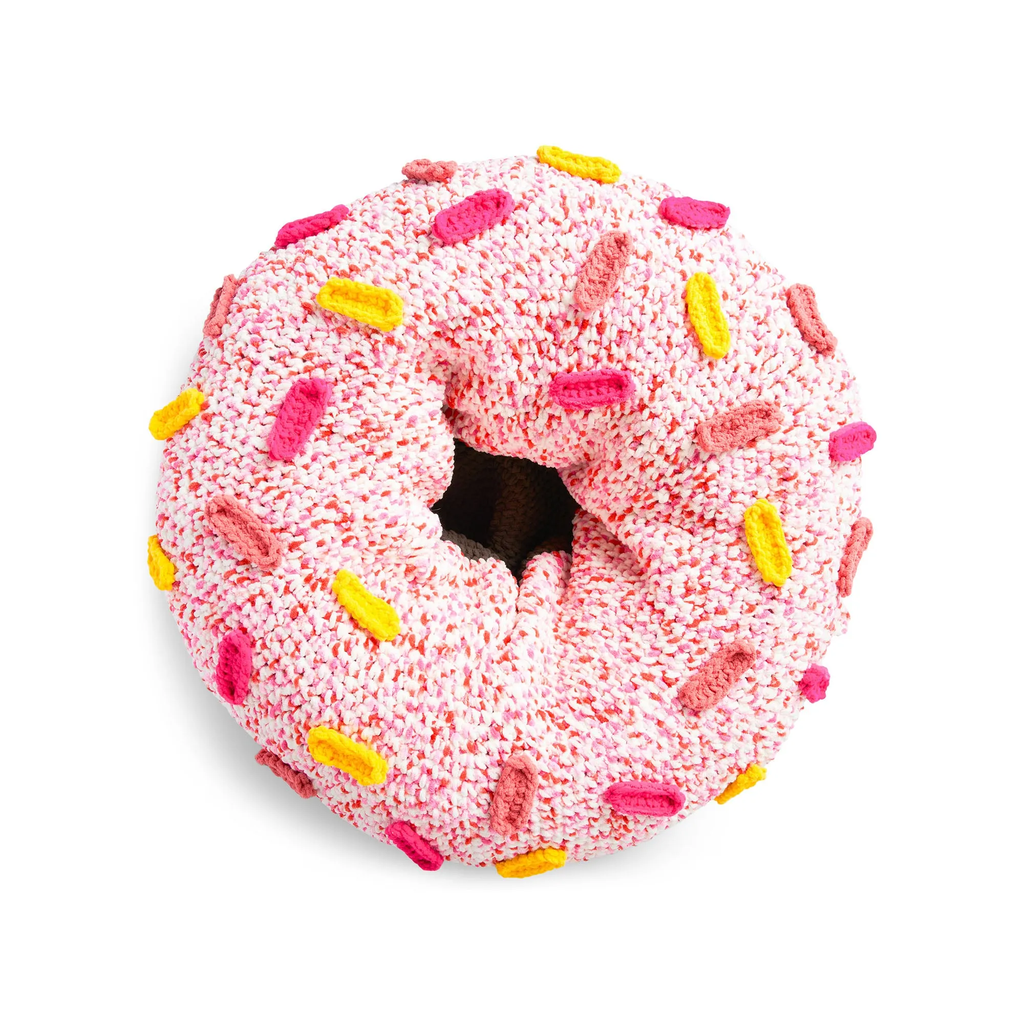 Bernat Crochet Donut Pouf Sprinkles & Bolster Pillows