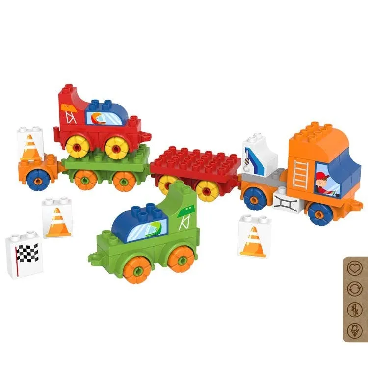 BiOBUDDi Truck With Cars Construction Set 38Pcs