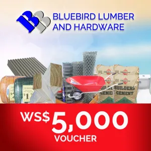 Bluebird Lumber Gift Voucher WS$5,000 "PICKUP FROM BLUEBIRD LUMBER & HARDWARE SAVAII ONLY"