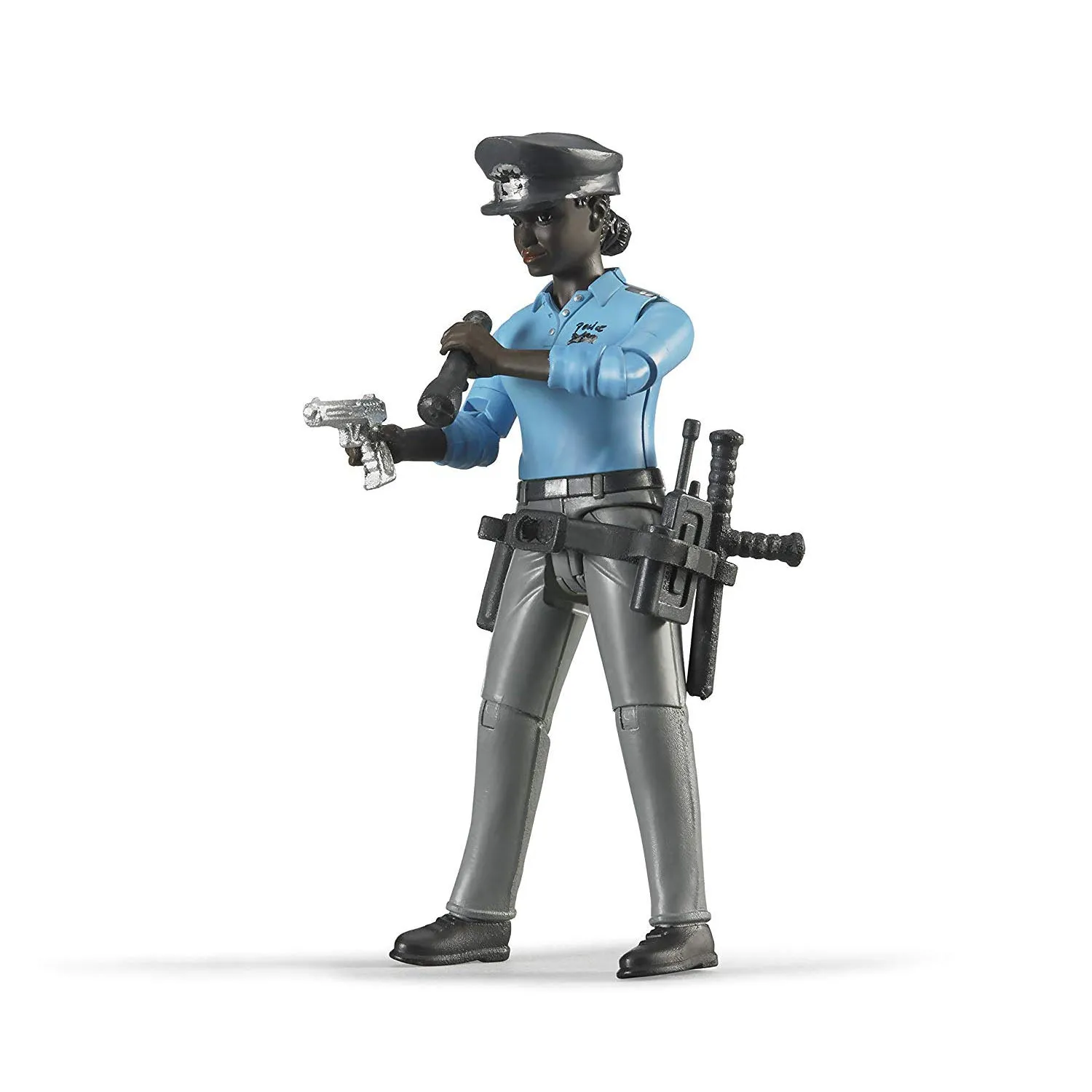 Bruder Policewoman Action Figure with Dark Skin and Accessories, 60431