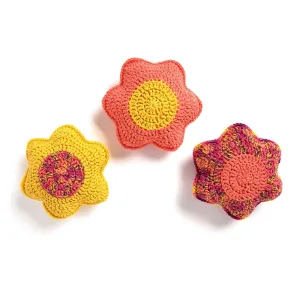 Caron Crochet Petal Pillows