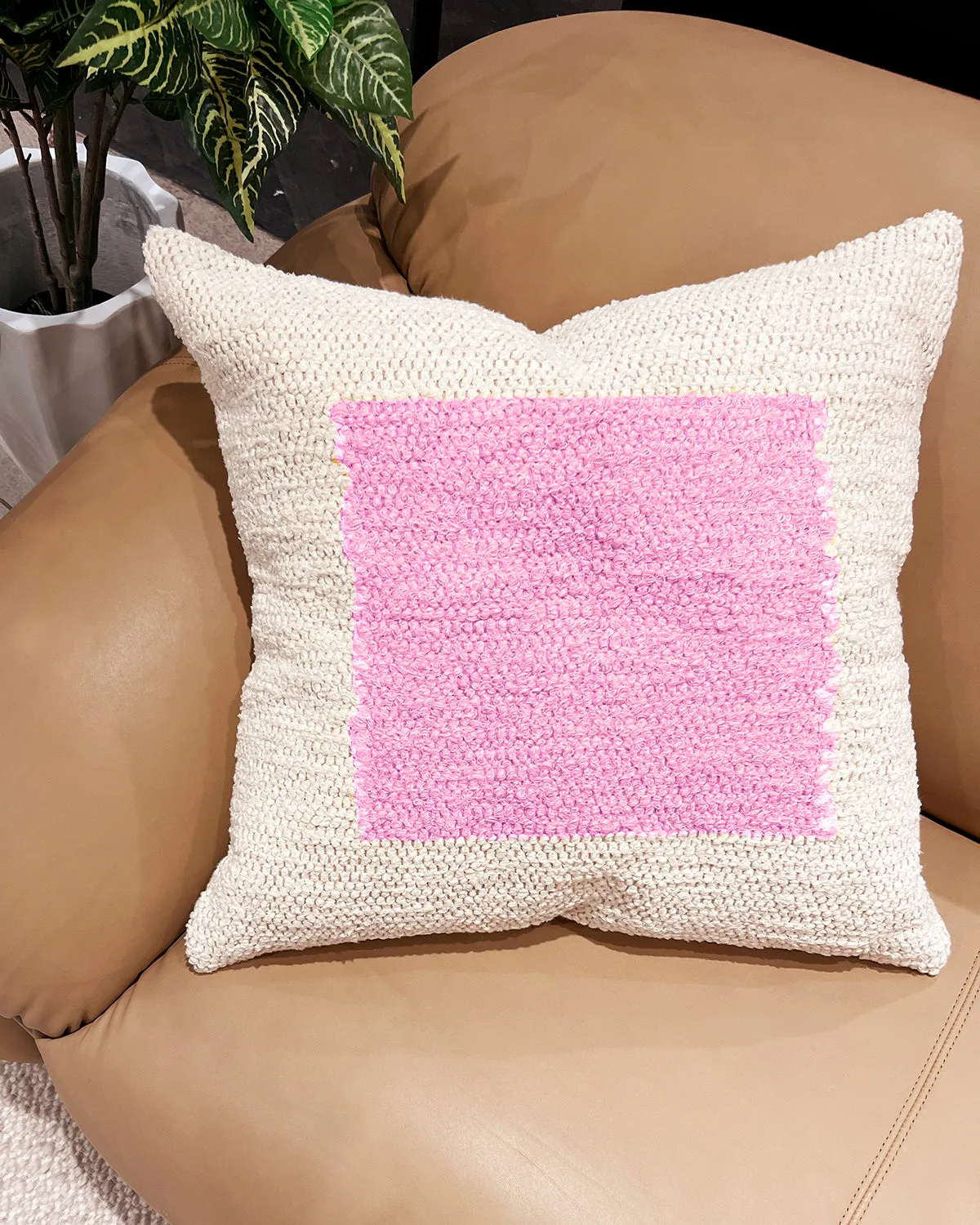 Casa Cubista Pink Square Pillow