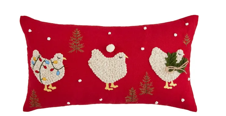 CHRISTMAS SHEEP & CHICKEN PILLOWS BY MUD PIE