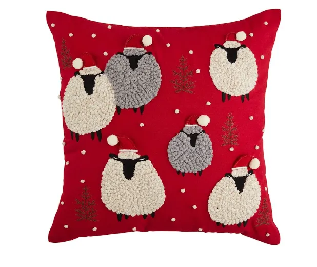 CHRISTMAS SHEEP & CHICKEN PILLOWS BY MUD PIE