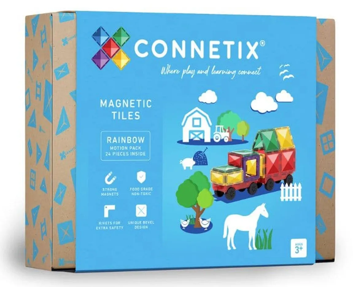 Connetix Tiles Magnetic Building Set - Motion Pack 24 Piece Rainbow