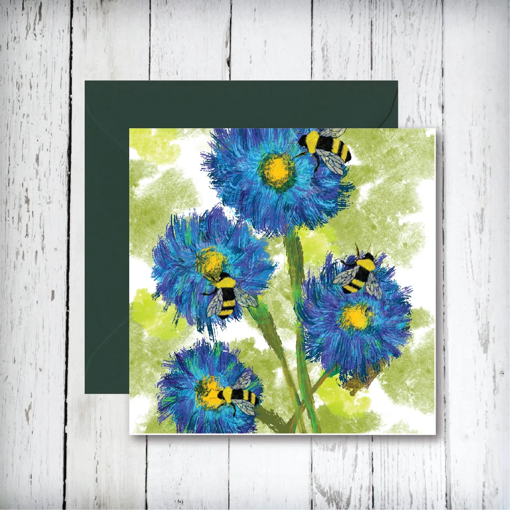 Cornflower Art Greetings Card