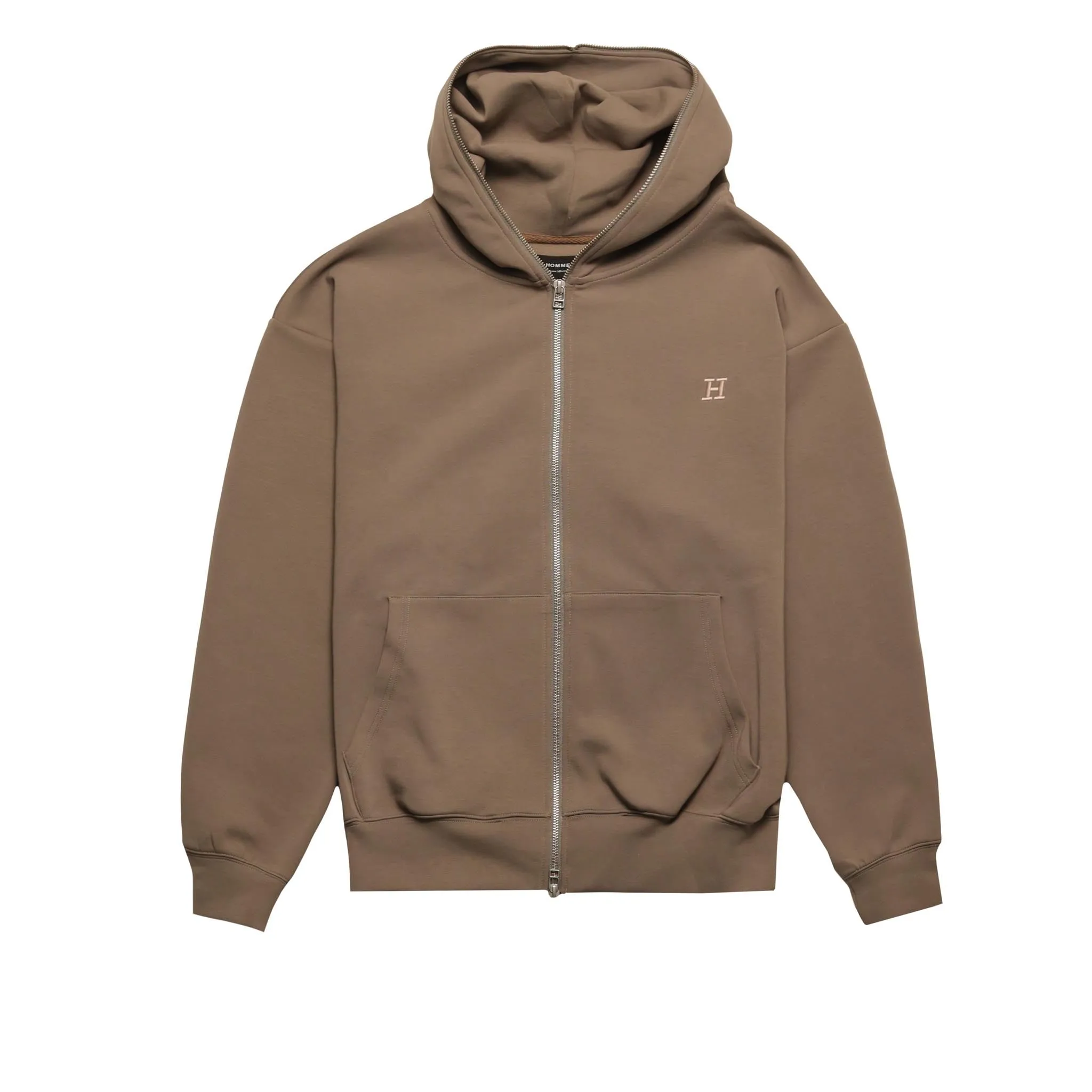 Embroidered H 2-Way Zip-Up Hoodie