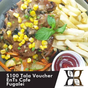 EnTs Cafe Fugalei WS$100 Tala Meal Voucher