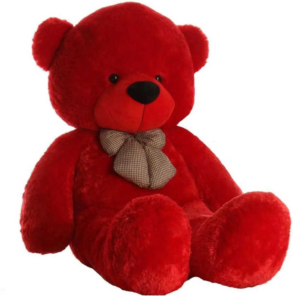 Niku 3 Feet Teddy Bear, Soft Toys for Girls Kids Boys, Lovable Huggable Big Teddy Bear Plushies for Girlfriends/Wife/Kids/Husband - (Red, 85 cm)