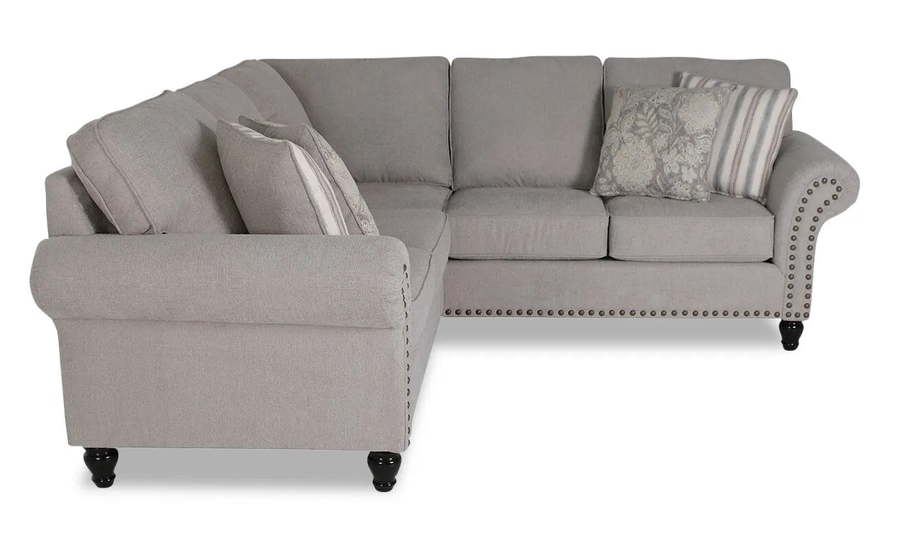 Norden 2-Piece Chenille Sectional - Grey