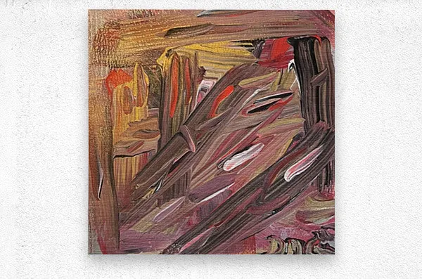 Pink  Red  White Gray and Gold Brushstrokes Original artwork by Deanna Caroon