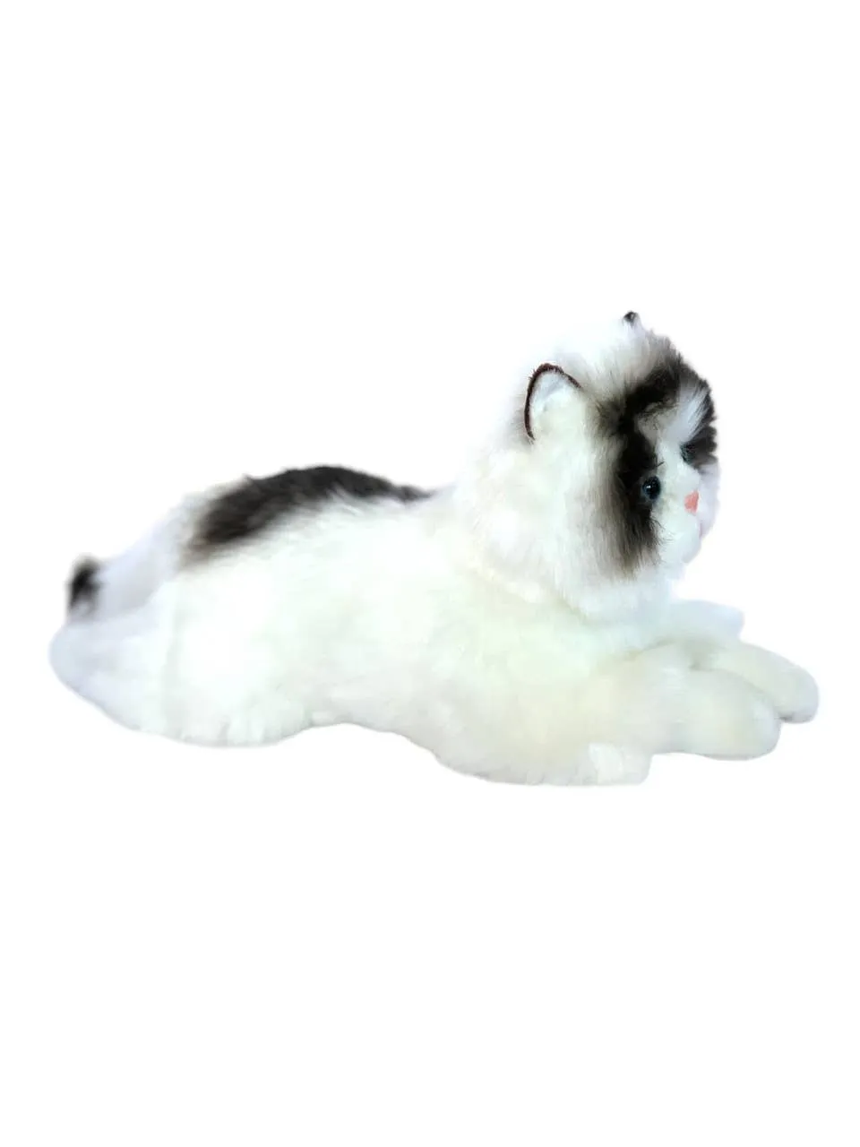 Ragdoll Cat Fluffy White & Black Kitten Stuffed Animal by Auswella 16" Plush