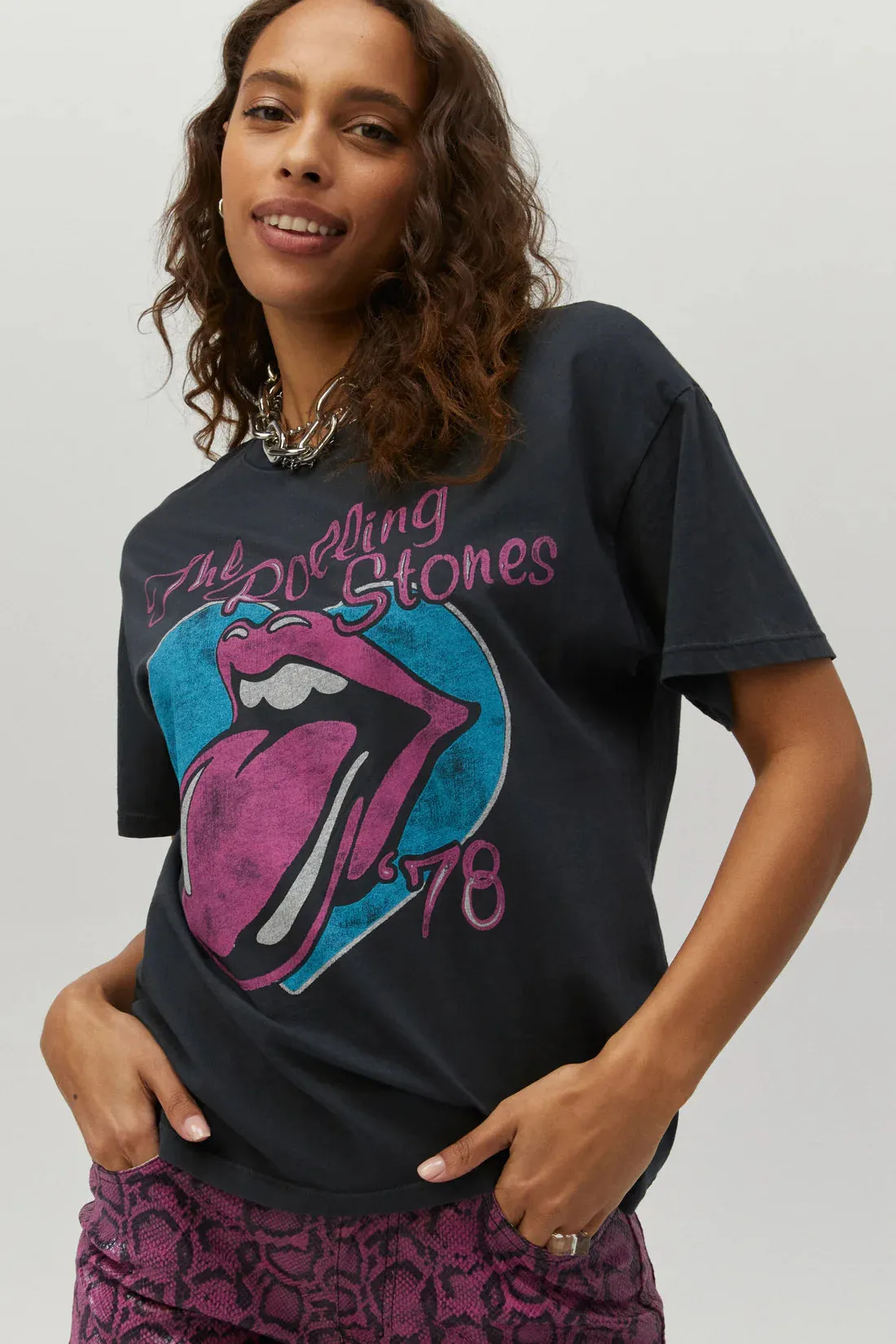 ROLLING STONES TICKET 78 BOYFRIEND TEE