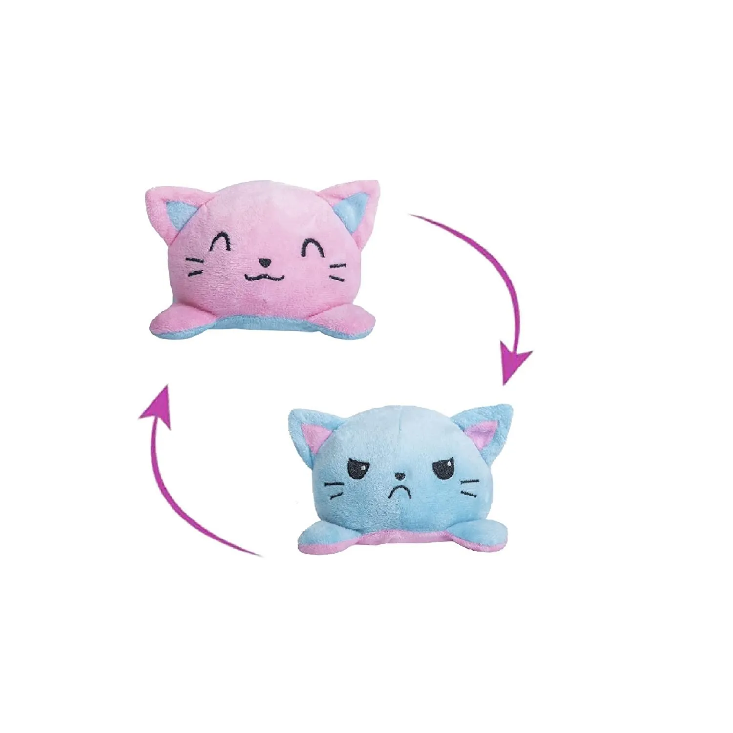 Storescent Reversible Soft Toys for Kids, Cat Stuffed Animal Plush Soft Toys for Boys and Girls | Plushie Toy (Pink CAT)