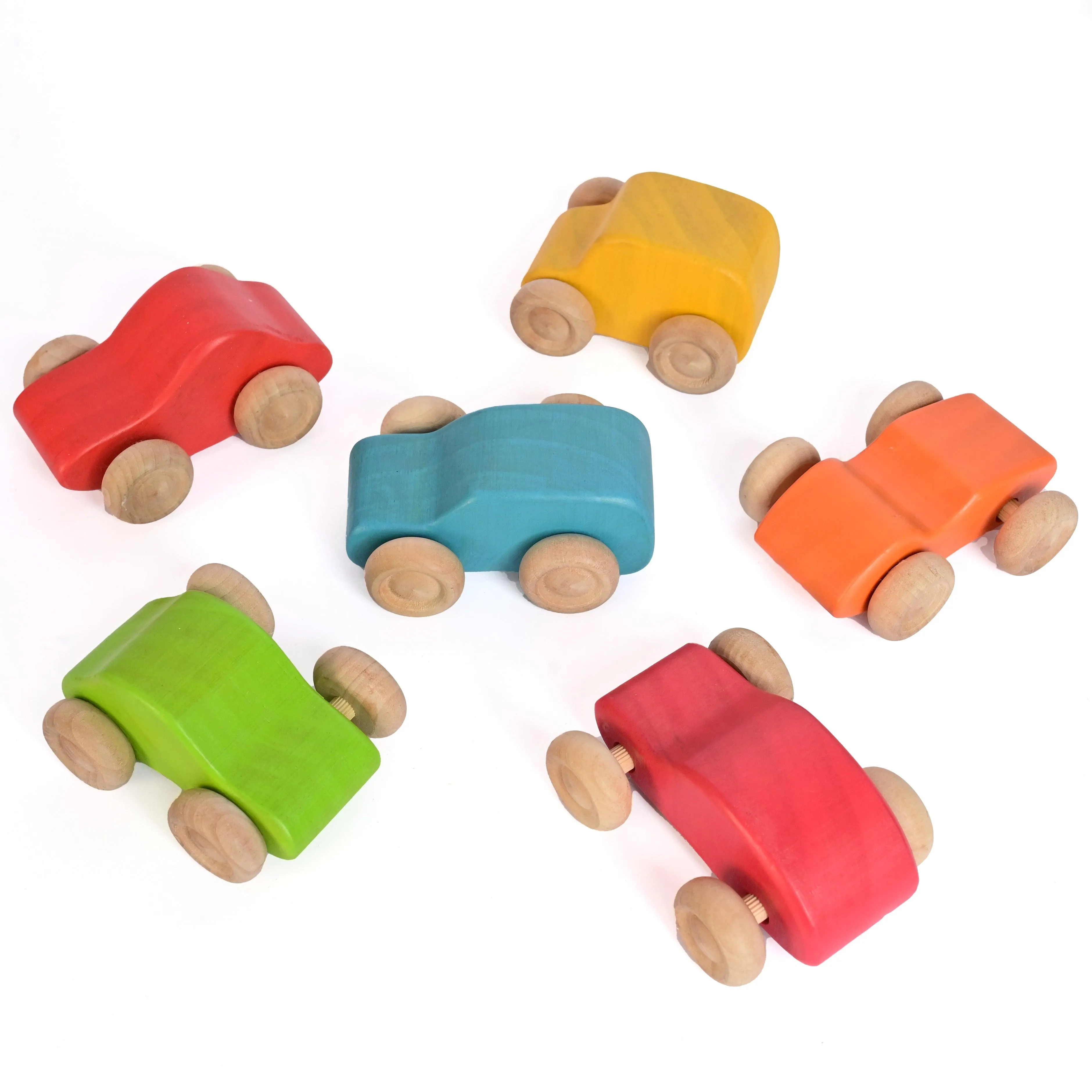 Wild Track - Cars set of 6 Wooden Toy for 1 to 7 Years Toddlers, Boys & Girls